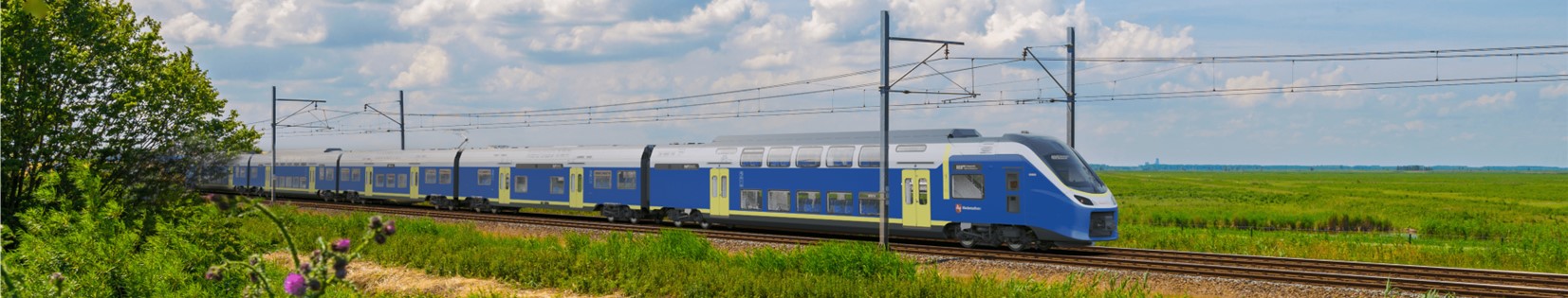 Studie Doppelstockzug in Landschaft